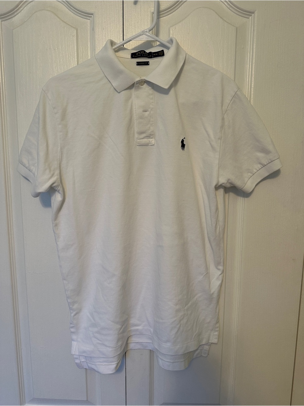 Polo by Ralph Lauren White Men's Short-Sleeve Polo with Navy Pony
